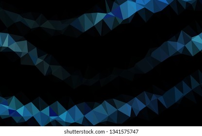 Dark BLUE vector polygon abstract layout. A vague abstract illustration with gradient. Polygonal design for your web site.