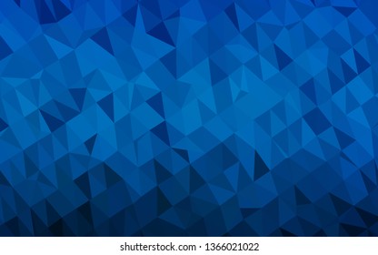 Dark BLUE vector polygon abstract backdrop. A completely new color illustration in a vague style. Elegant pattern for a brand book.