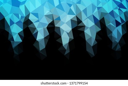 Dark BLUE vector polygon abstract background. A completely new color illustration in a vague style. Template for a cell phone background.