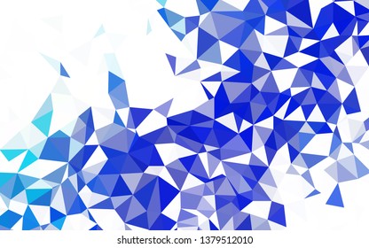 Dark BLUE vector polygon abstract layout. Shining polygonal illustration, which consist of triangles. Template for cell phone's backgrounds.