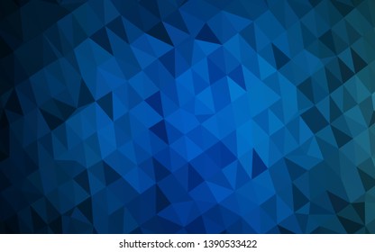 Dark BLUE vector polygon abstract backdrop. Shining illustration, which consist of triangles. Template for a cell phone background.