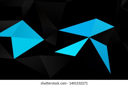 Dark BLUE vector polygon abstract layout. Colorful illustration in Origami style with gradient.  Template for a cell phone background.