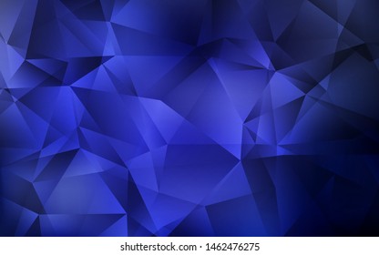 Dark BLUE vector polygon abstract backdrop. Shining colorful illustration with triangles. Brand new style for your business design.