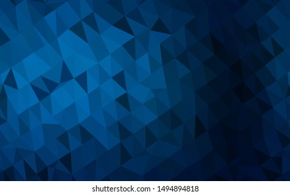 Dark BLUE vector polygon abstract background. An elegant bright illustration with gradient. Brand new design for your business.