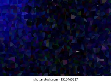 Dark BLUE vector polygon abstract backdrop. Geometric illustration in Origami style with gradient.  Triangular pattern for your design.