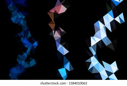Dark BLUE vector polygon abstract layout. Brand new colorful illustration in with gradient. Template for a cell phone background.