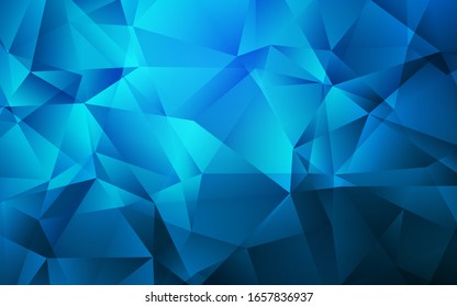 Dark BLUE vector polygon abstract background. Glitter abstract illustration with an elegant triangles. Triangular pattern for your design.