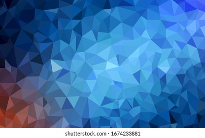 Dark BLUE vector polygon abstract layout. Shining colorful illustration with triangles. Best triangular design for your business.