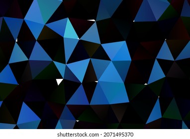 Dark BLUE vector polygon abstract background. Colorful abstract illustration with gradient. Template for your brand book.
