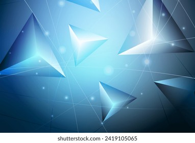 Fondo abstracto del polígono vector azul oscuro. Ilustración colorida y brillante con triángulos. Plantilla para el fondo del teléfono móvil.