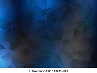 Dark BLUE vector polygon abstract pattern. Creative geometric illustration in Origami style with gradient. The best triangular design for your business.