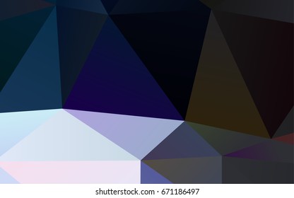 Dark BLUE vector polygon abstract template. Geometric illustration in Origami style with gradient.  The best triangular design for your business.