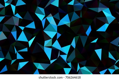 Dark BLUE vector polygon abstract background. A vague abstract illustration with gradient. Brand-new design for your business.