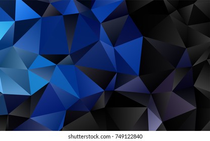 Dark BLUE vector polygon abstract template. Colorful illustration in abstract style with gradient. The textured pattern can be used for background.