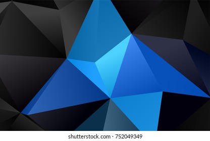 Dark BLUE vector polygon abstract background. Modern geometrical abstract illustration with gradient. A completely new design for your business.