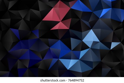 Dark BLUE vector polygon abstract template. Shining illustration, which consist of triangles. The completely new template can be used for your brand book.