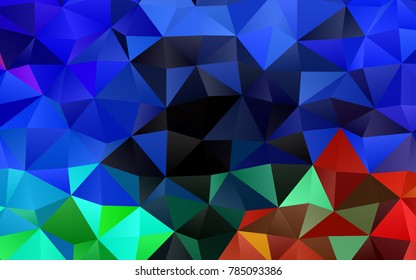Dark BLUE vector polygon abstract template. Colorful abstract illustration with gradient. The textured pattern can be used for background.