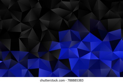 Dark BLUE vector polygon abstract pattern. Brand-new colored illustration in blurry style with gradient. A completely new design for your business.