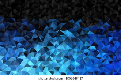 Dark BLUE vector polygonal background. Triangular geometric sample with gradient.  The textured pattern can be used for background.