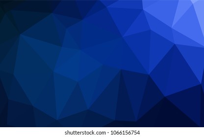 Dark BLUE vector polygonal background. Modern geometrical abstract illustration with gradient. The template for cell phone's backgrounds.