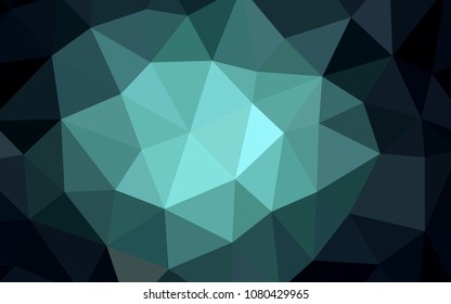Dark BLUE vector polygonal background. Geometric illustration in Origami style with gradient.  Pattern for a brand book's backdrop.
