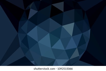 Dark BLUE vector polygonal background with a diamond. Illustration in halftone style with triangles. A completely new design for your leaflet.