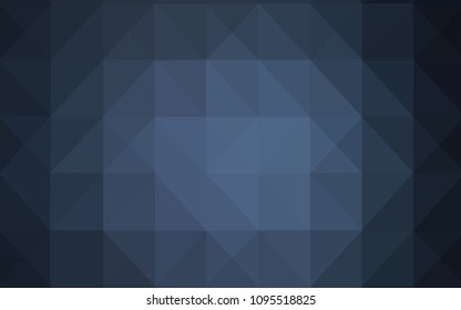 Dark BLUE vector polygonal background. Geometric illustration in Origami style with gradient.  Triangular pattern for your business design.