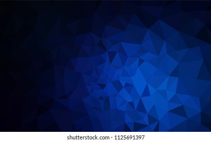 Dark BLUE vector polygonal background. Colorful abstract illustration with triangles. Best triangular design for your business.
