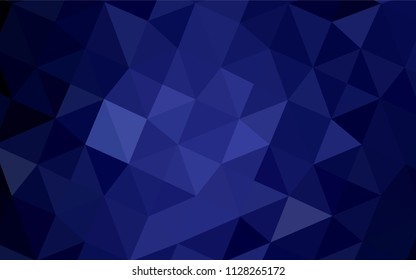 Dark BLUE vector polygonal background. Creative illustration in halftone style with gradient. A new texture for your design.
