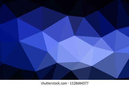Dark BLUE vector polygonal background. Shining polygonal illustration, which consist of triangles. Template for cell phone's backgrounds.