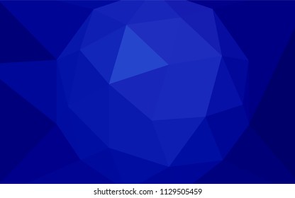 Dark BLUE vector polygonal background. Colorful abstract illustration with triangles. New template for your brand book.