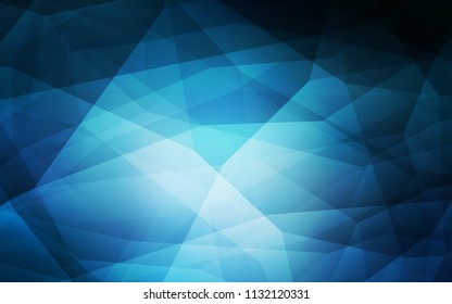 Dark BLUE vector polygonal background. Elegant bright polygonal illustration with gradient. A new texture for your web site.