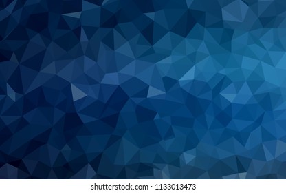 Dark BLUE vector polygonal background. Creative geometric illustration in Origami style with gradient. Completely new template for your banner.