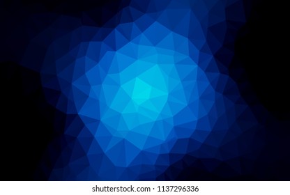 Dark BLUE vector polygonal background. Shining polygonal illustration, which consist of triangles. A completely new design for your leaflet.