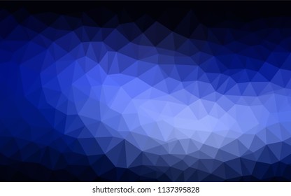 Dark BLUE vector polygonal background. Colorful illustration in polygonal style with gradient. New template for your brand book.