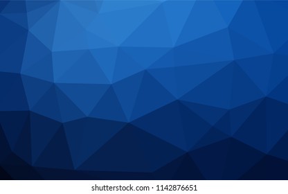 Dark BLUE vector polygonal background. Shining illustration, which consist of triangles. Triangular pattern for your business design.