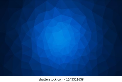 Dark BLUE vector polygonal background. Creative geometric illustration in Origami style with gradient. Best triangular design for your business.