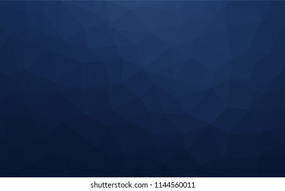 Dark BLUE vector polygonal background. Shining illustration, which consist of triangles. The best triangular design for your business.