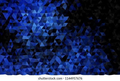Dark BLUE vector polygonal background. Brand new colored illustration in blurry style with gradient. The polygonal design can be used for your web site.