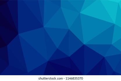 Dark BLUE vector polygonal background. Polygonal abstract illustration with gradient. A new texture for your web site.