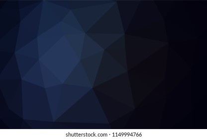 Dark BLUE vector polygonal background. A completely new color illustration in a vague style. The best triangular design for your business.