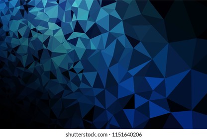 Dark BLUE vector polygonal background. Triangular geometric sample with gradient.  A completely new template for your business design.