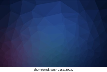 Dark BLUE vector polygonal background. A completely new color illustration in a vague style. Triangular pattern for your business design.