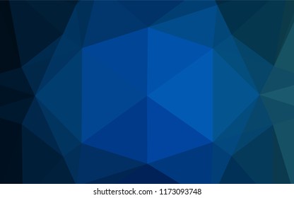 Dark BLUE vector polygonal background. Modern geometrical abstract illustration with gradient. The textured pattern can be used for background.