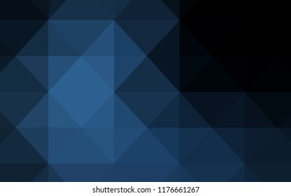 Dark BLUE vector polygonal background. Triangular geometric sample with gradient.  Triangular pattern for your business design.