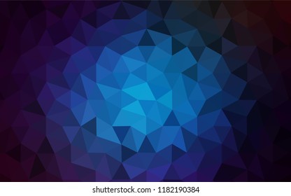 Dark BLUE vector polygonal background. Geometric illustration in Origami style with gradient.  Best triangular design for your business.