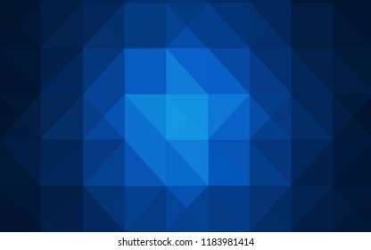 Dark BLUE vector polygonal background. Triangular geometric sample with gradient.  The template for cell phone's backgrounds.