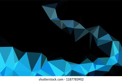 Dark BLUE vector polygonal background. Glitter abstract illustration with an elegant design. The completely new template can be used for your brand book.
