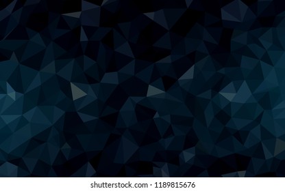 Dark BLUE vector polygonal background. Glitter abstract illustration with an elegant triangles. Triangular pattern for your design.
