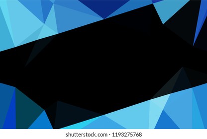 Dark BLUE vector polygonal background. Colorful illustration in abstract style with gradient. Triangular pattern for your business design.